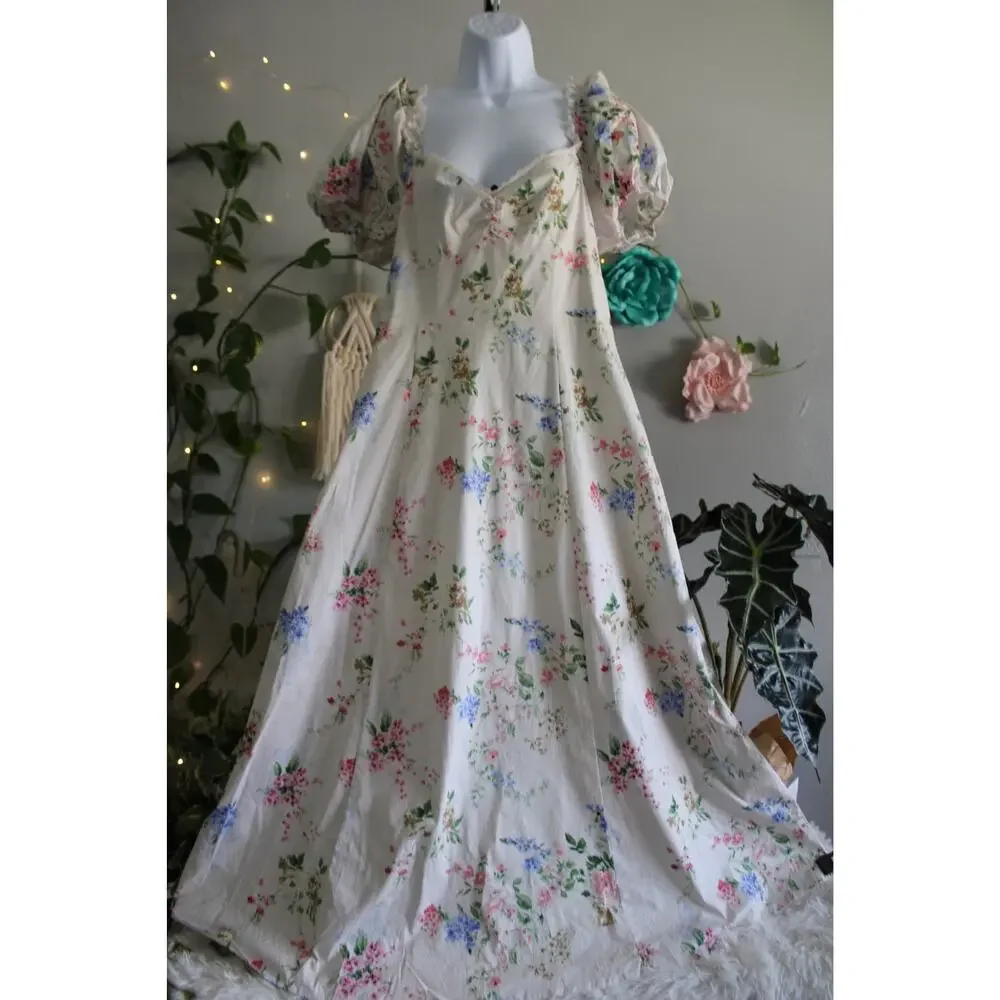 Altar’d State Floral Puff Sleeve Maxi Dress Size Small msrp 99 - Picture 2 of 16